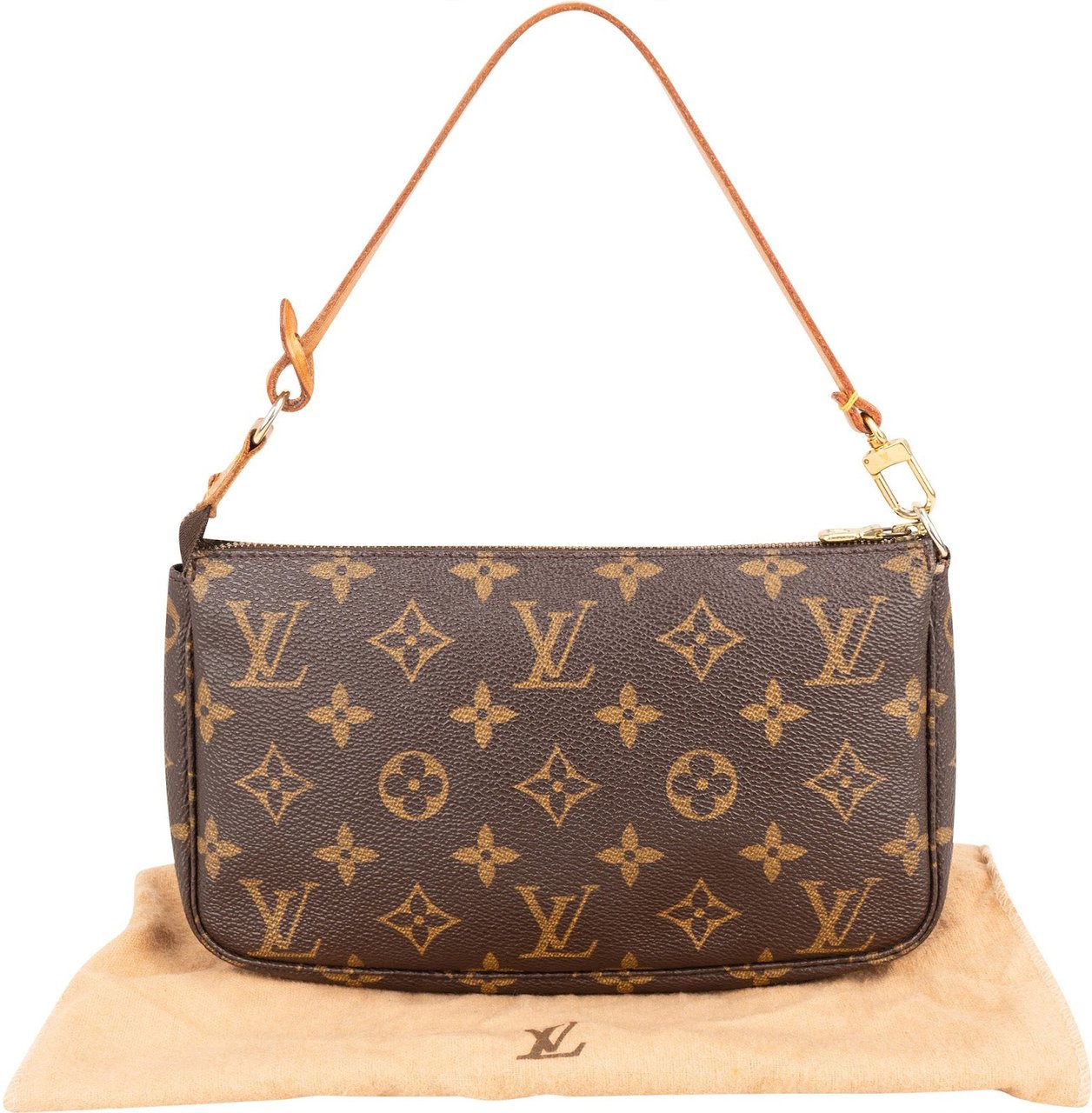 Louis Vuitton Monogram Canvas Pochette Accessoires Handbag Bruin