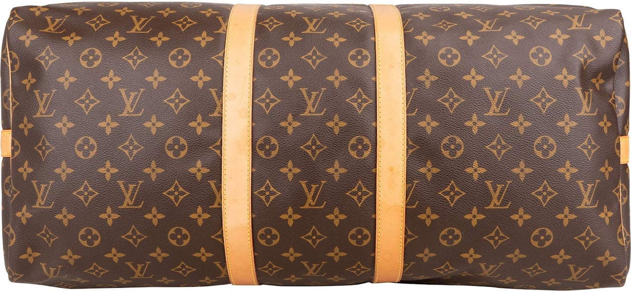 Louis Vuitton Monogram Canvas Keepall 55 Bandoulière Travel Bag Bruin