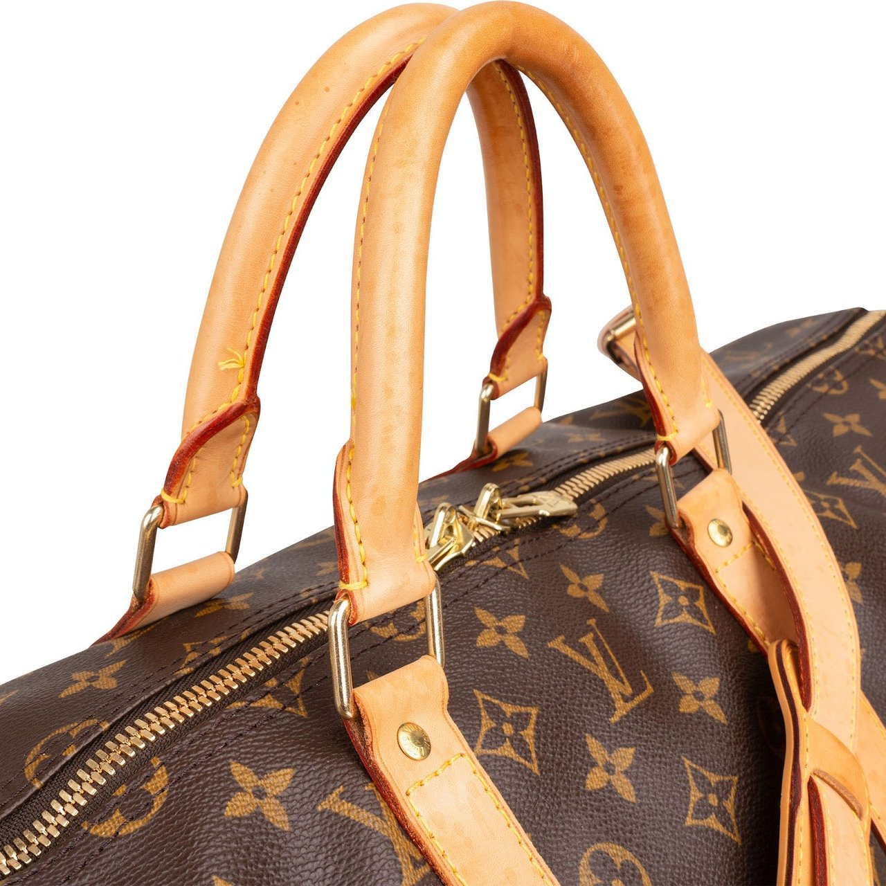 Louis Vuitton Monogram Canvas Keepall 55 Bandoulière Travel Bag Bruin