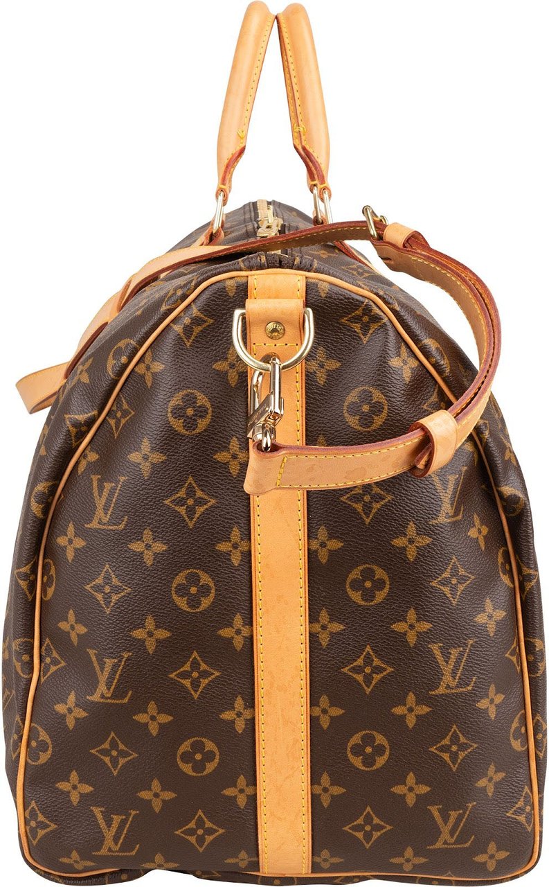 Louis Vuitton Monogram Canvas Keepall 55 Bandoulière Travel Bag Bruin