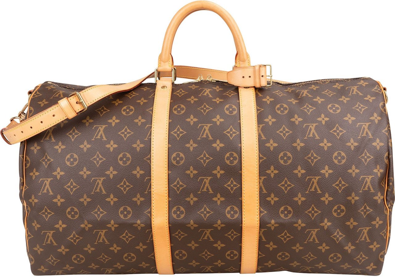 Louis Vuitton Monogram Canvas Keepall 55 Bandoulière Travel Bag Bruin