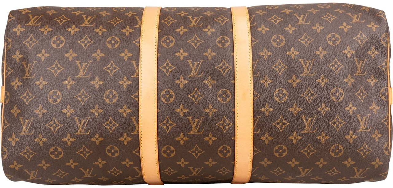 Louis Vuitton Monogram Canvas Keepall 55 Bandoulière Travel Bag Bruin