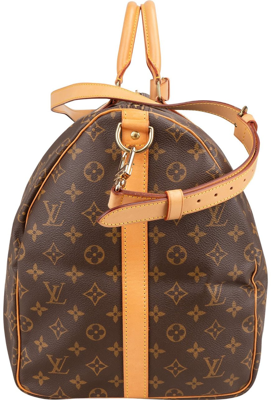 Louis Vuitton Monogram Canvas Keepall 55 Bandoulière Travel Bag Bruin