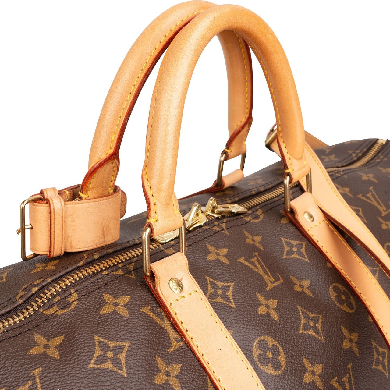 Louis Vuitton Monogram Canvas Keepall 55 Bandoulière Travel Bag Bruin
