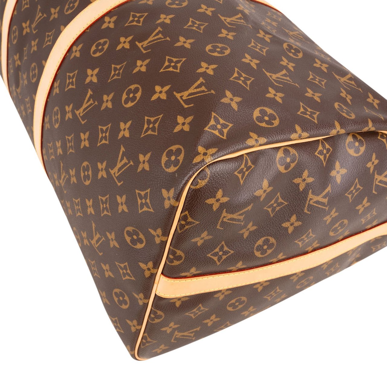 Louis Vuitton Monogram Canvas Keepall 60 Bandoulière Travel Bag Bruin