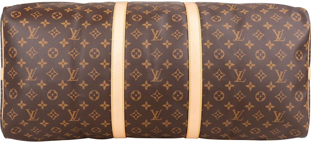 Louis Vuitton Monogram Canvas Keepall 60 Bandoulière Travel Bag Bruin