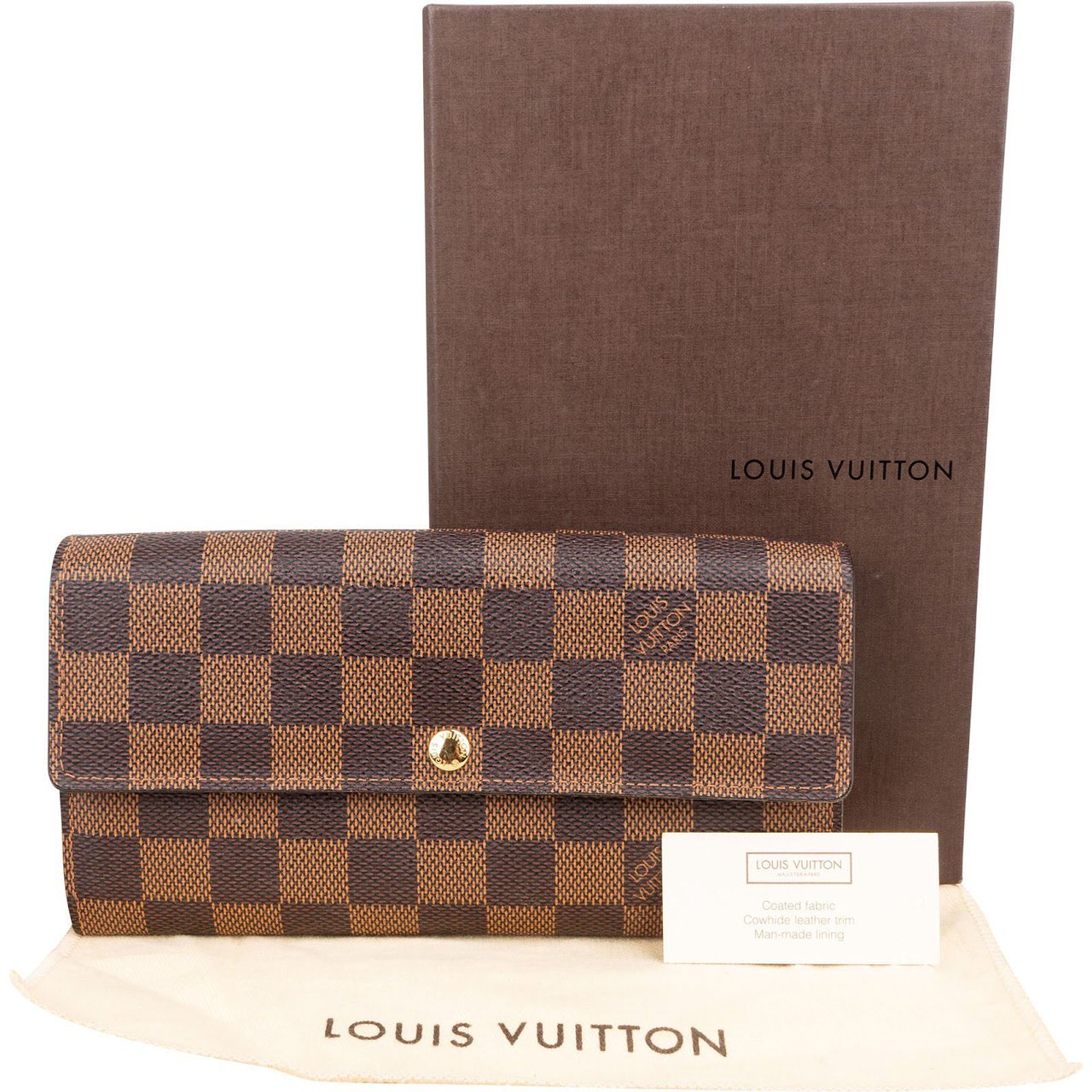 Louis Vuitton Monogram Damier Ebene Sarah Wallet Bruin