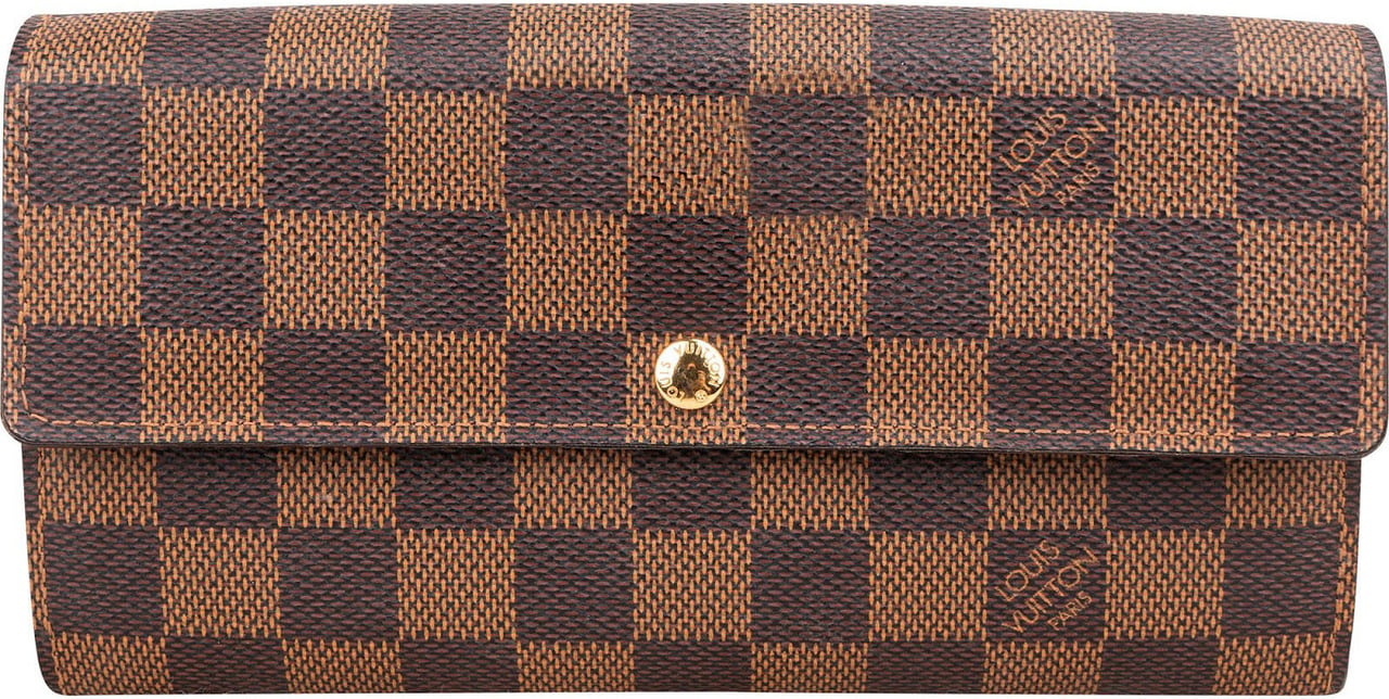 Louis Vuitton Monogram Damier Ebene Sarah Wallet Bruin