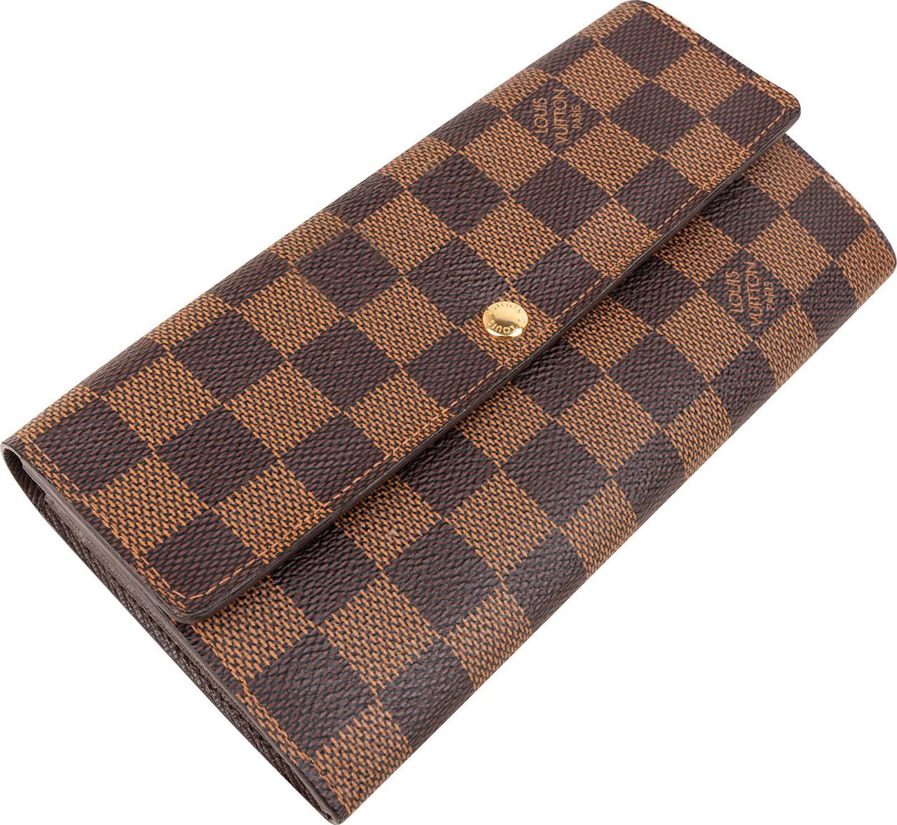 Louis Vuitton Monogram Damier Ebene Sarah Wallet Bruin