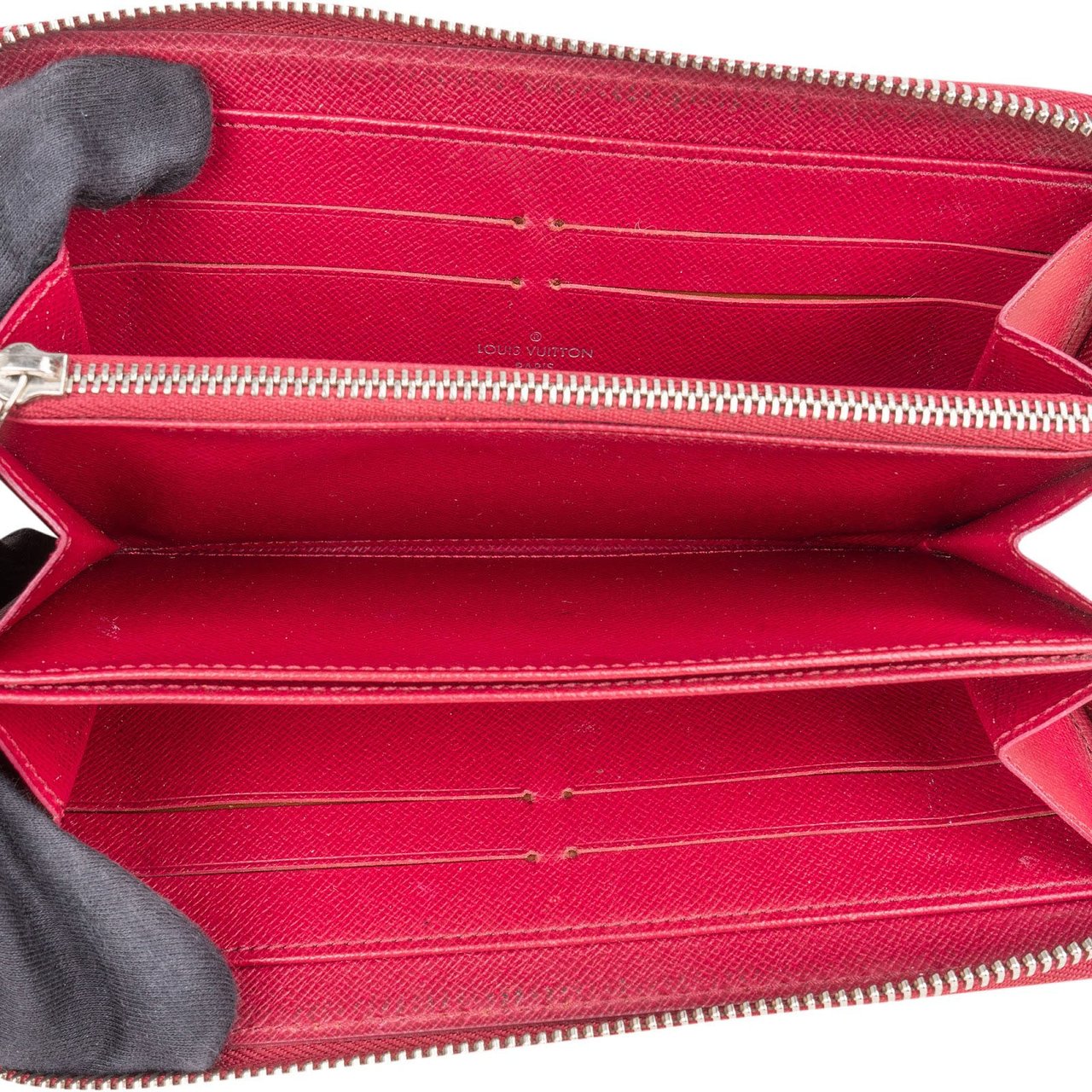 Louis Vuitton Fuchsia Epi Leather Zippy Wallet Rood