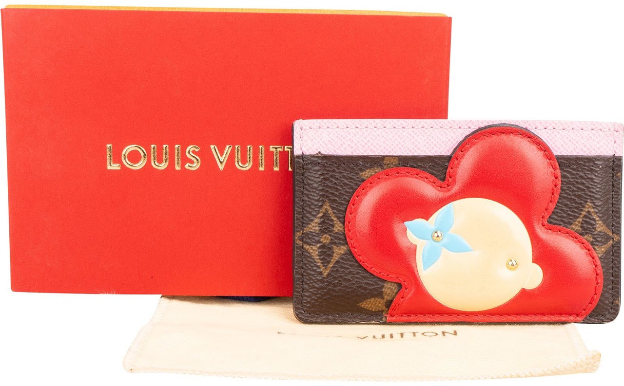 Louis Vuitton Monogram Canvas Vivienne Flower Card Holder Bruin