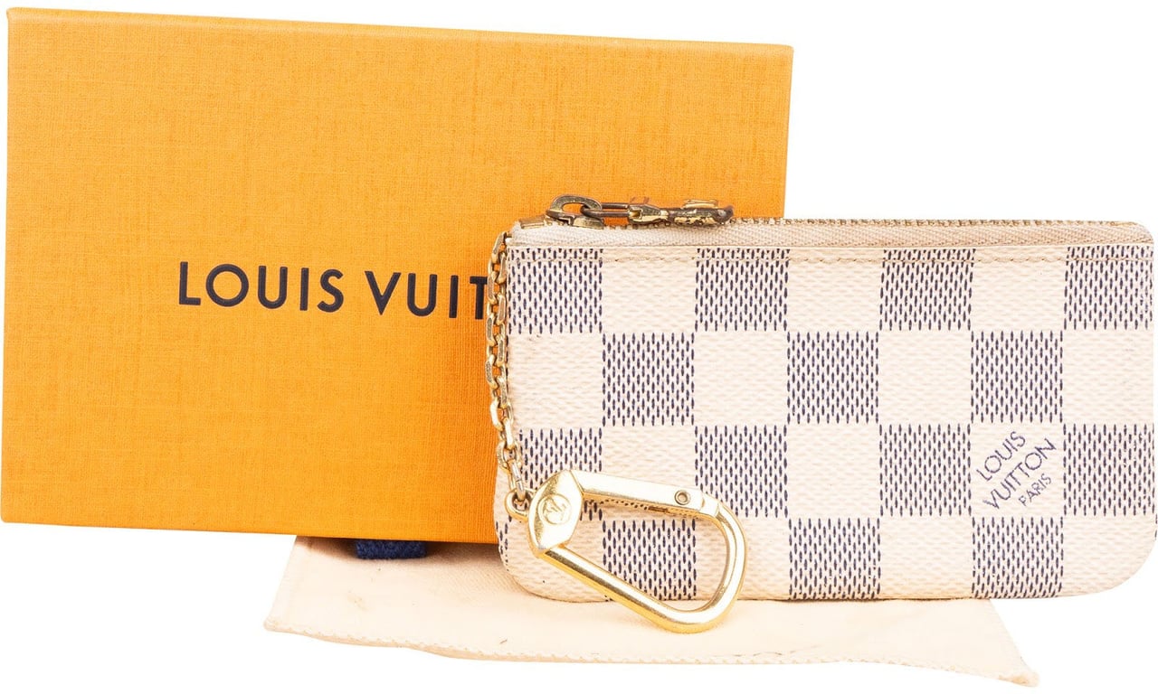Louis Vuitton Monogram Damier Azur Canvas Key Pouch Beige