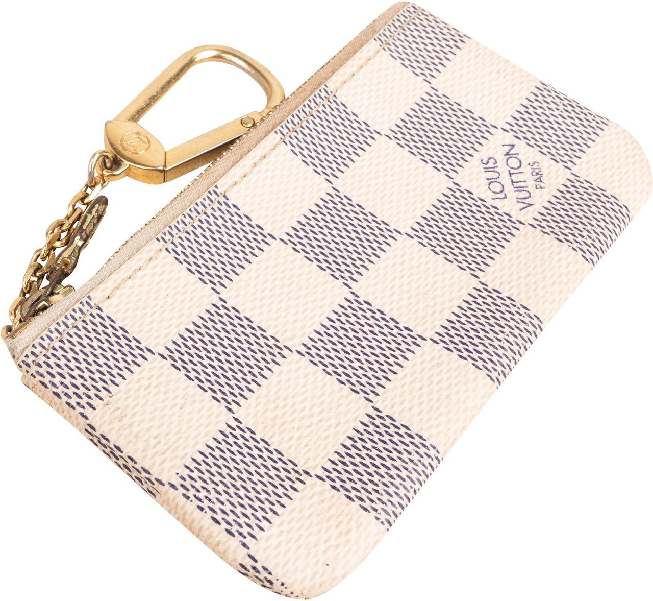 Louis Vuitton Monogram Damier Azur Canvas Key Pouch Beige