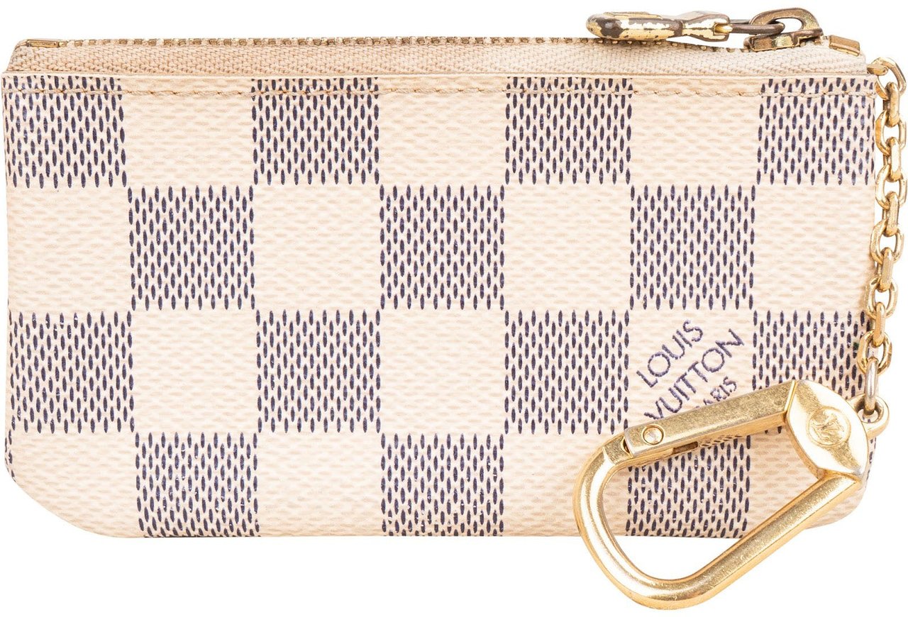 Louis Vuitton Monogram Damier Azur Canvas Key Pouch Beige