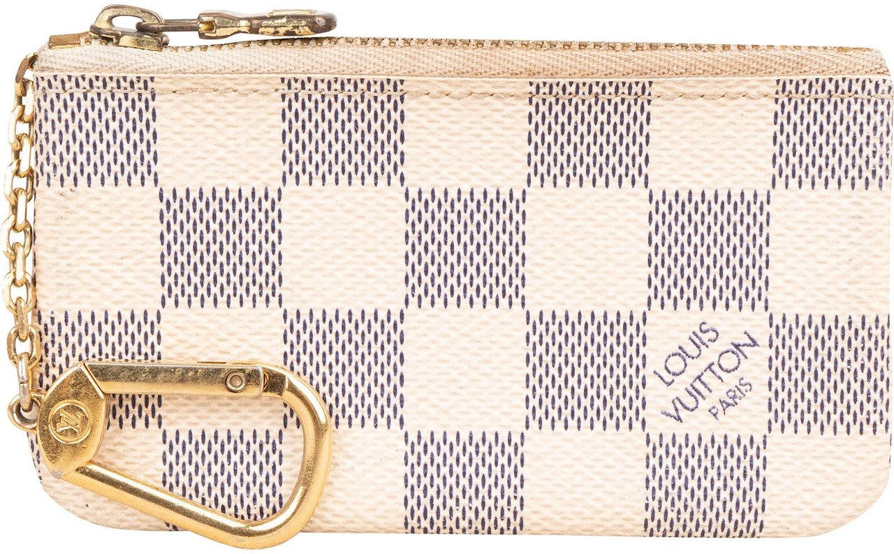 Louis Vuitton Monogram Damier Azur Canvas Key Pouch Beige