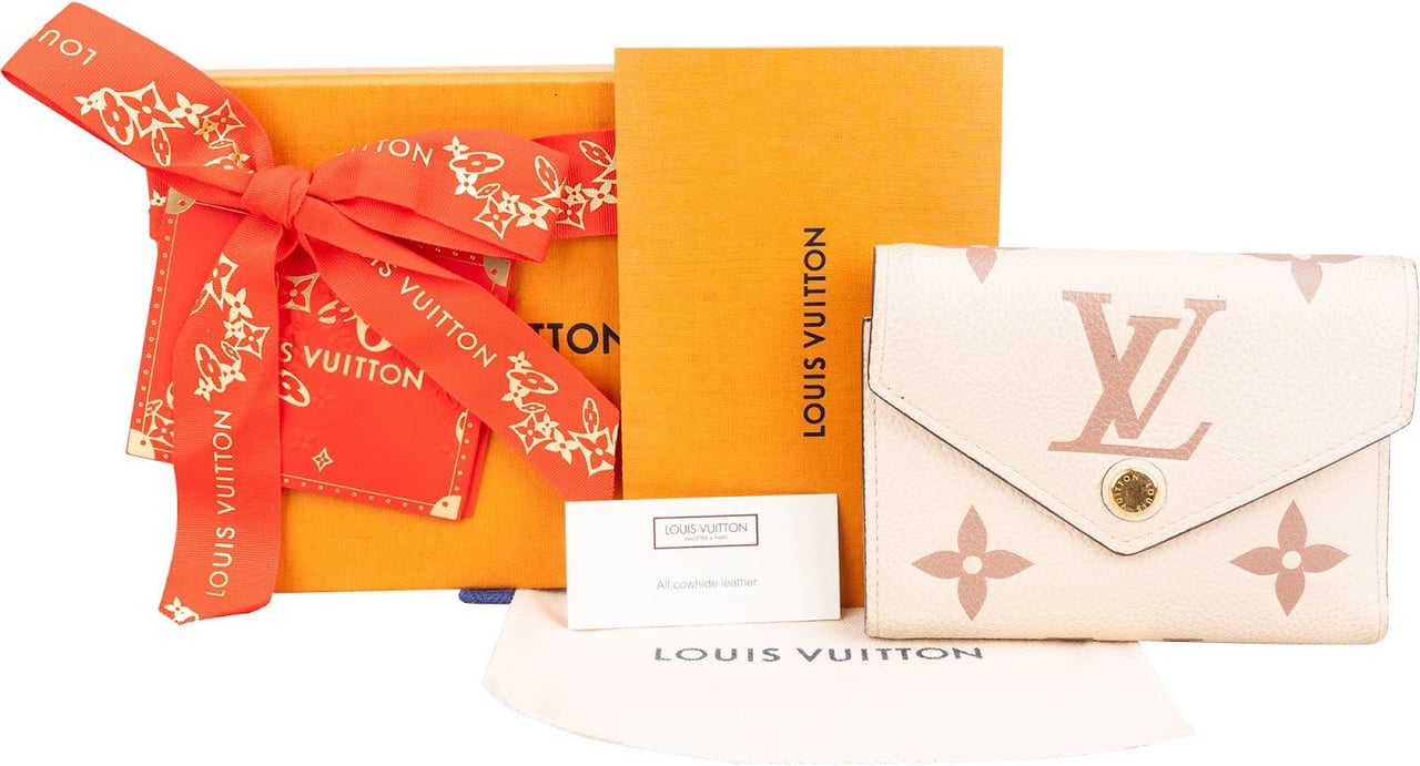 Louis Vuitton Bicolor Monogram Empreinte Leather Victorine Wallet Beige