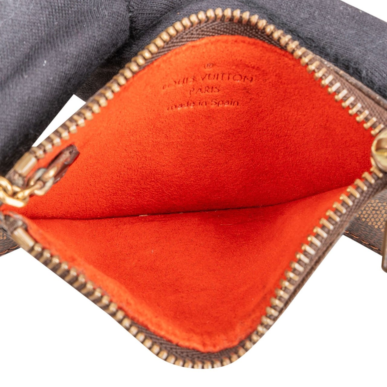 Louis Vuitton Monogram Damier Ebene Pochette Cles Wallet Bruin