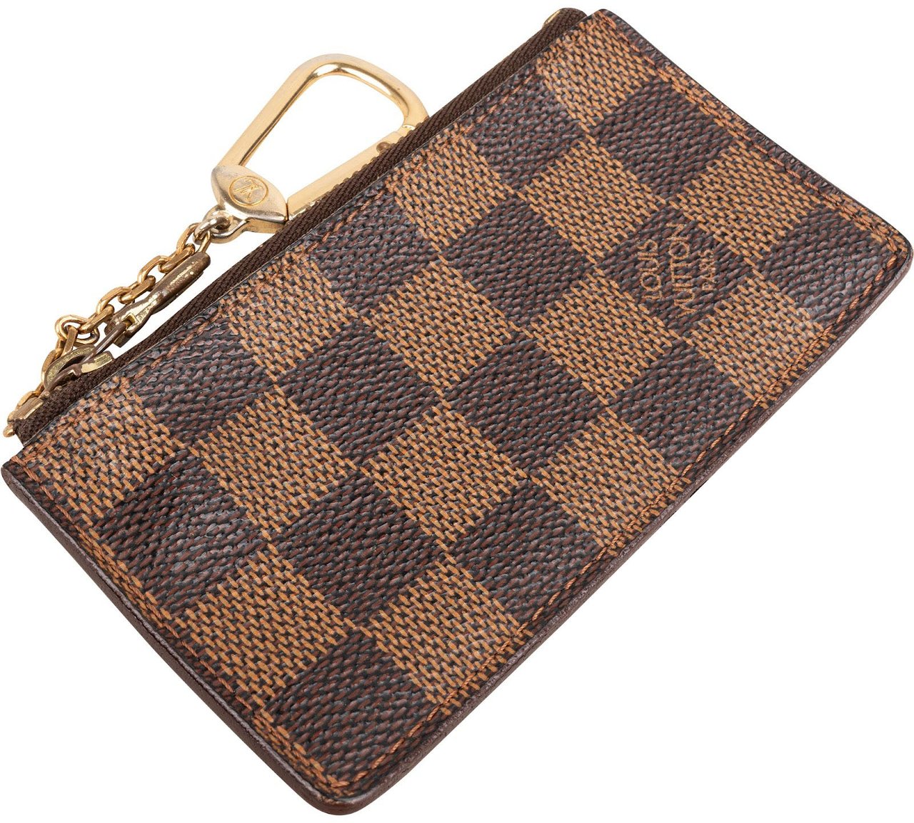 Louis Vuitton Monogram Damier Ebene Pochette Cles Wallet Bruin