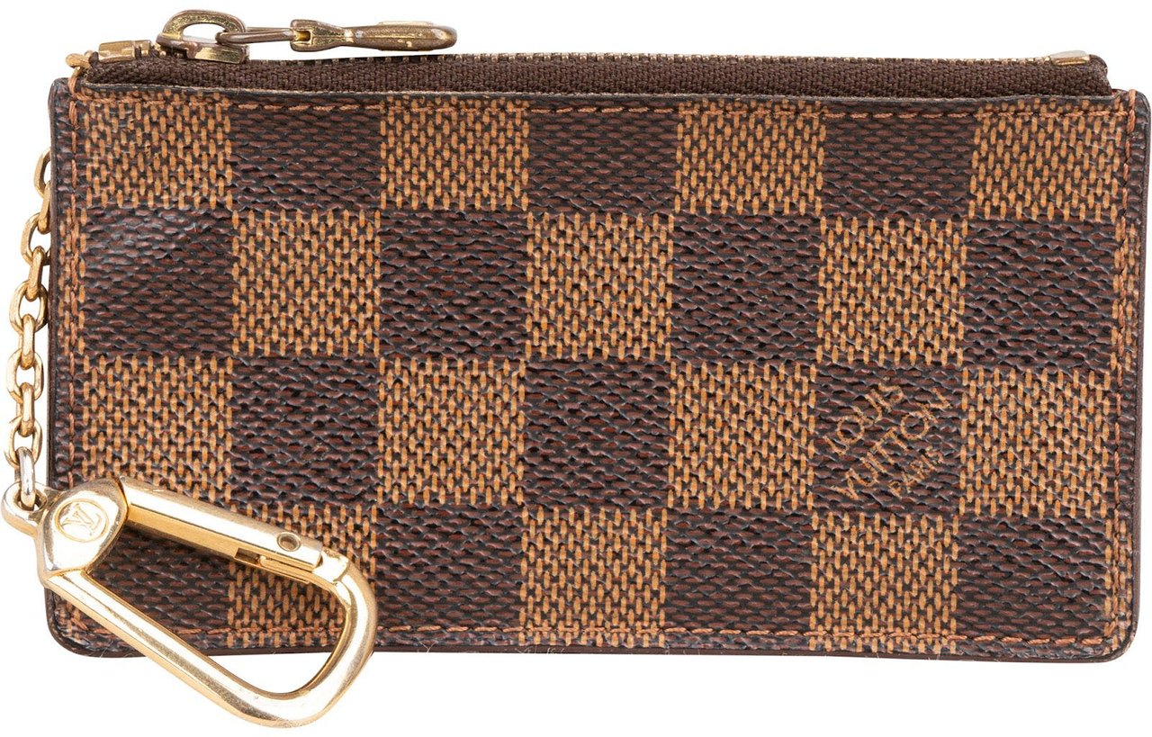 Louis Vuitton Monogram Damier Ebene Pochette Cles Wallet Bruin