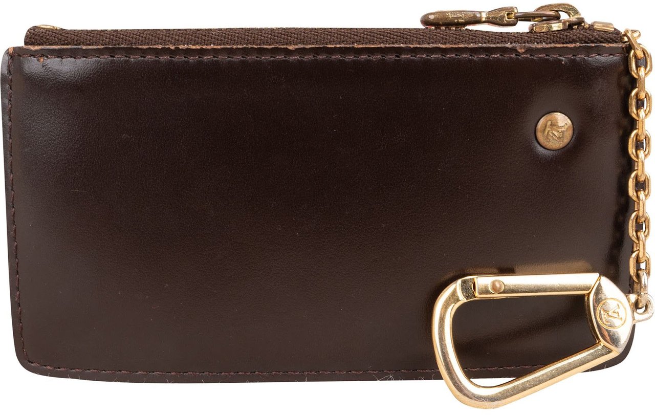 Louis Vuitton Monogram Damier Ebene Pochette Cles Wallet Bruin