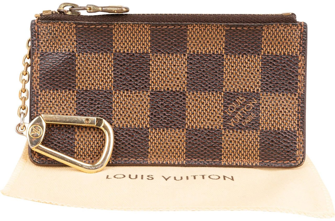 Louis Vuitton Monogram Damier Ebene Pochette Cles Wallet Bruin