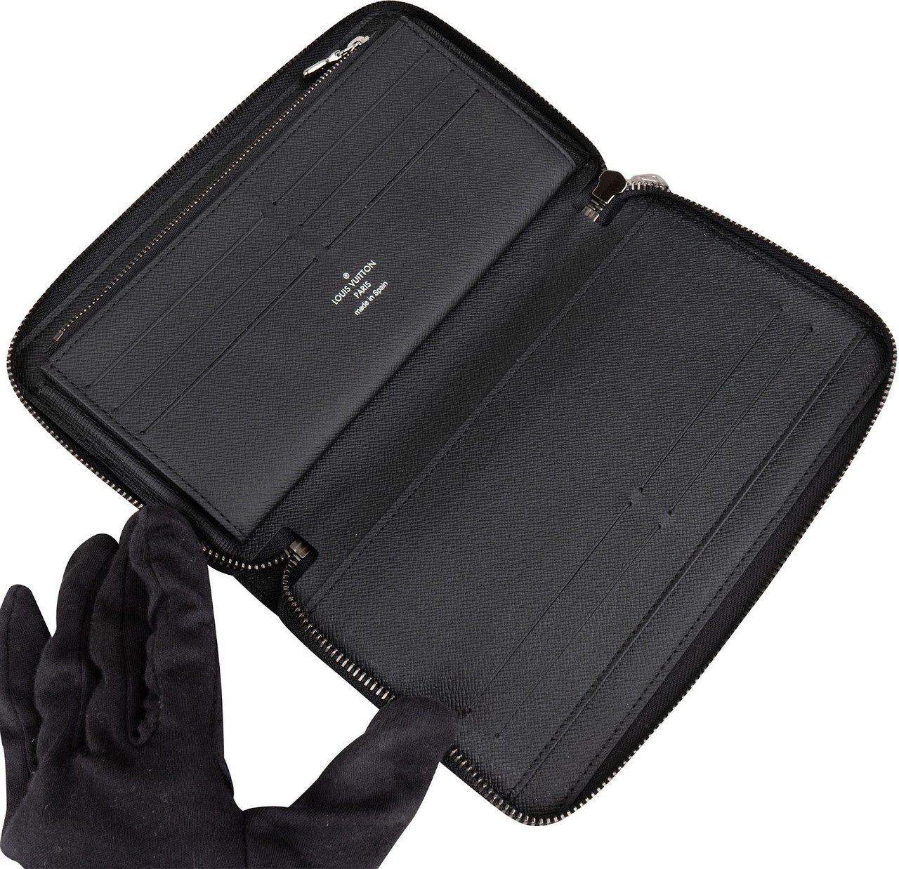 Louis Vuitton Monogram Eclipse Canvas Zippy Organizer Wallet Zwart