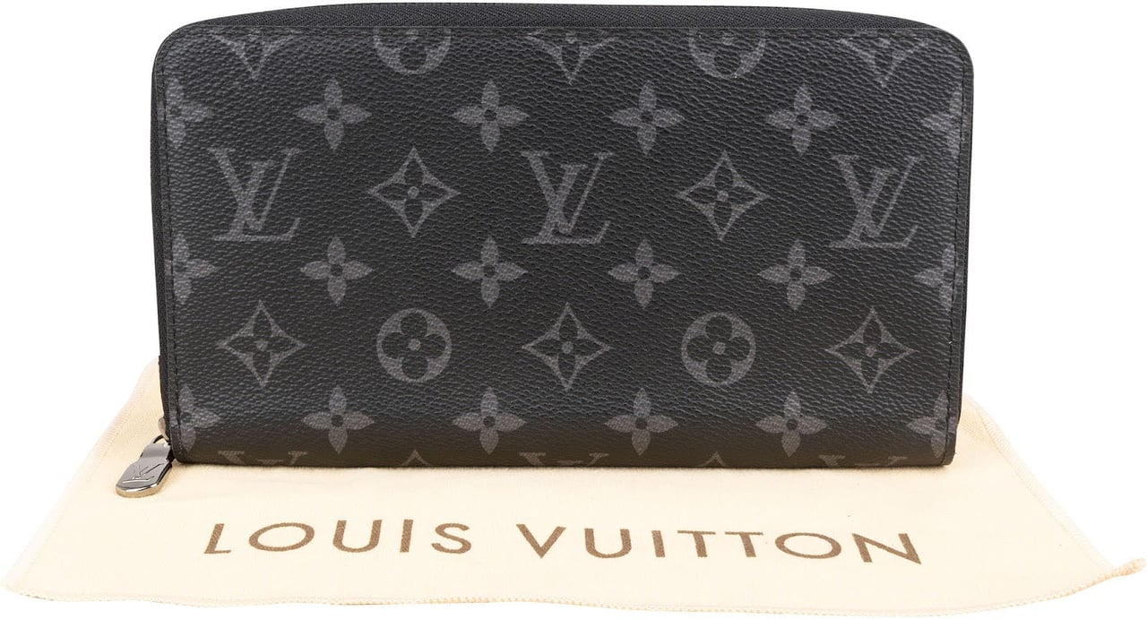 Louis Vuitton Monogram Eclipse Canvas Zippy Organizer Wallet Zwart