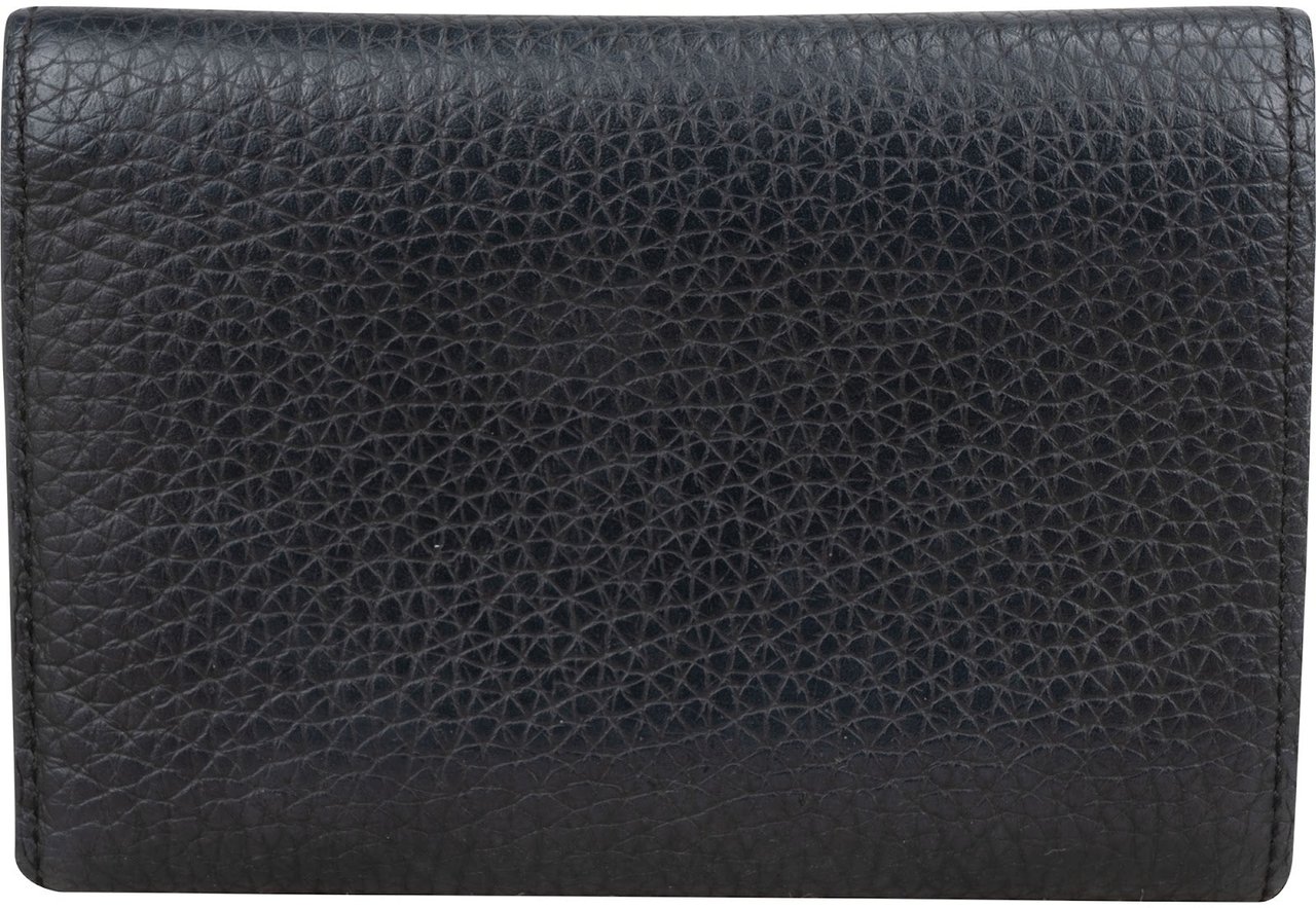 Louis Vuitton Noir Taurillon Leather Capucines Flower Compact Wallet Zwart