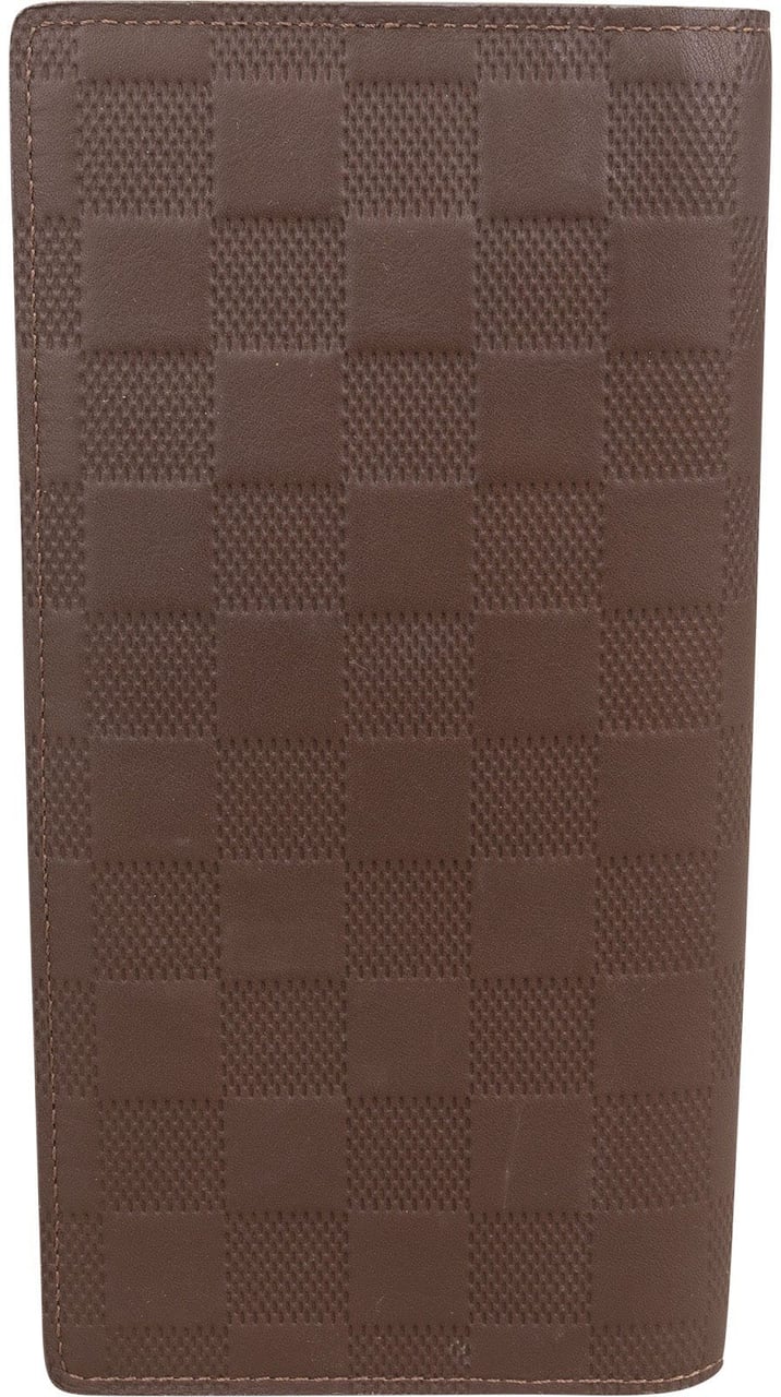 Louis Vuitton Monogram Damier Infini Leather Portefeuille Bifold Vertical Wallet Bruin