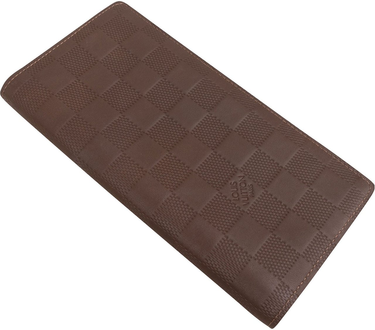 Louis Vuitton Monogram Damier Infini Leather Portefeuille Bifold Vertical Wallet Bruin