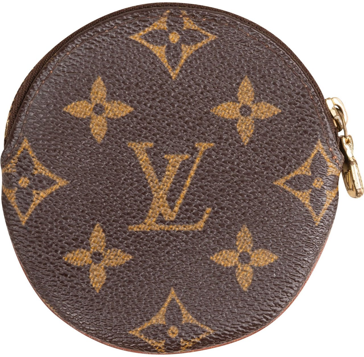 Louis Vuitton Monogram Canvas Round Rond Coin Purse Wallet Bruin