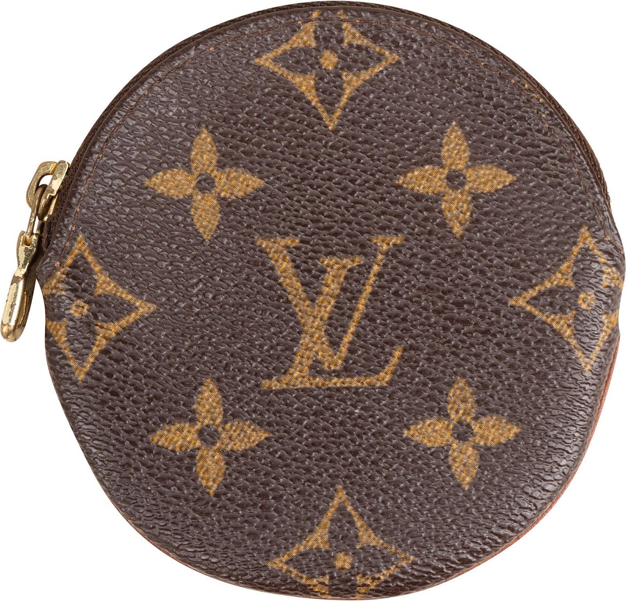 Louis Vuitton Monogram Canvas Round Rond Coin Purse Wallet Bruin
