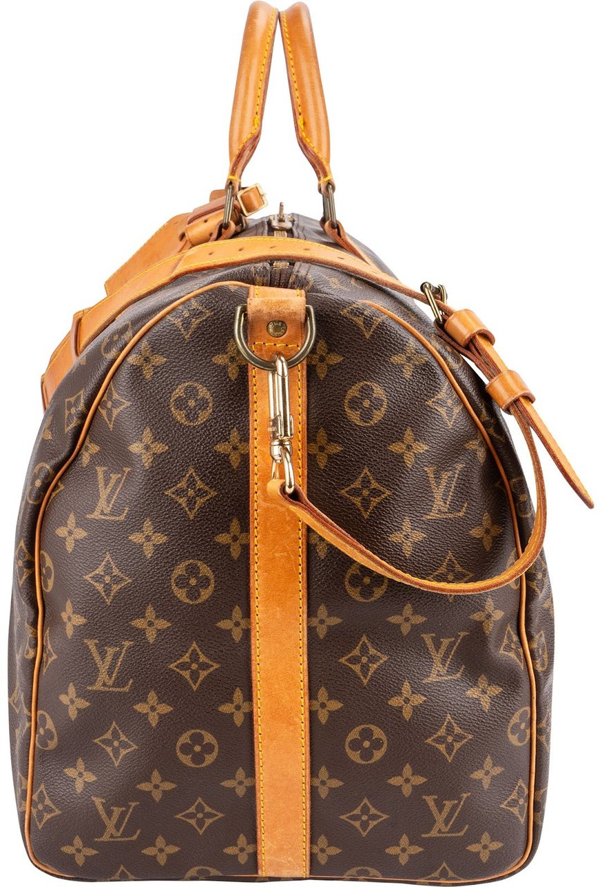 Louis Vuitton Monogram Canvas Keepall 55 Bandoulière Travel Bag Bruin