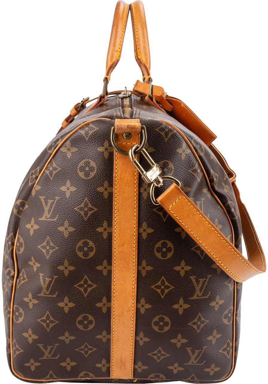 Louis Vuitton Monogram Canvas Keepall 55 Bandoulière Travel Bag Bruin