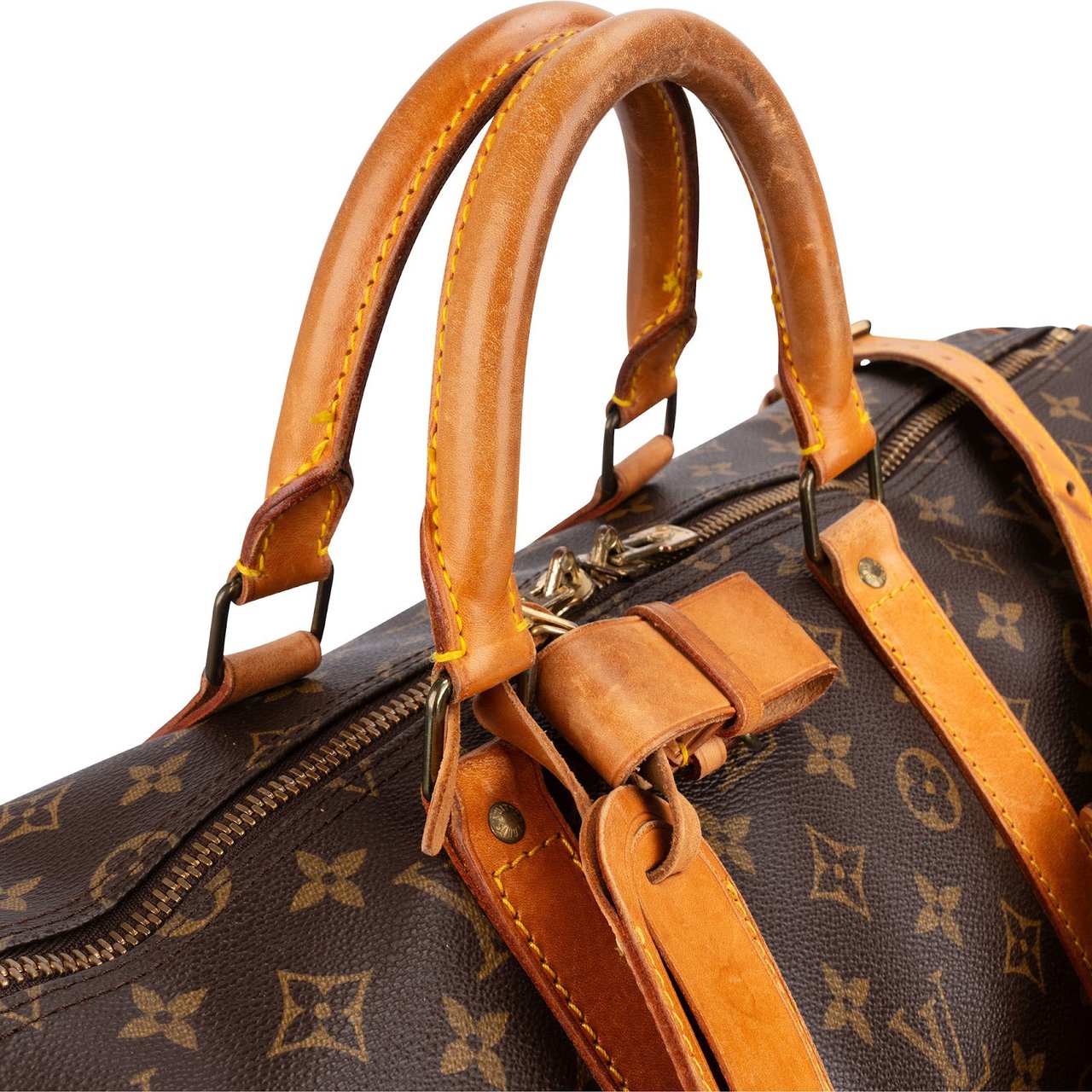 Louis Vuitton Monogram Canvas Keepall 55 Bandoulière Travel Bag Bruin