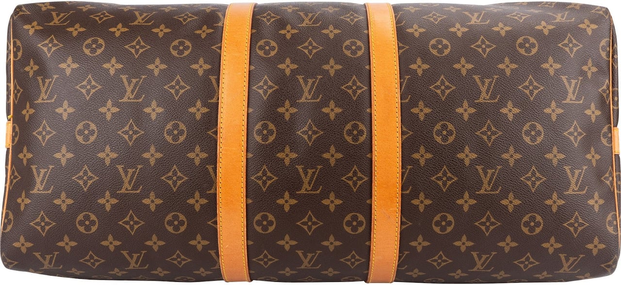 Louis Vuitton Monogram Canvas Keepall 55 Bandoulière Travel Bag Bruin