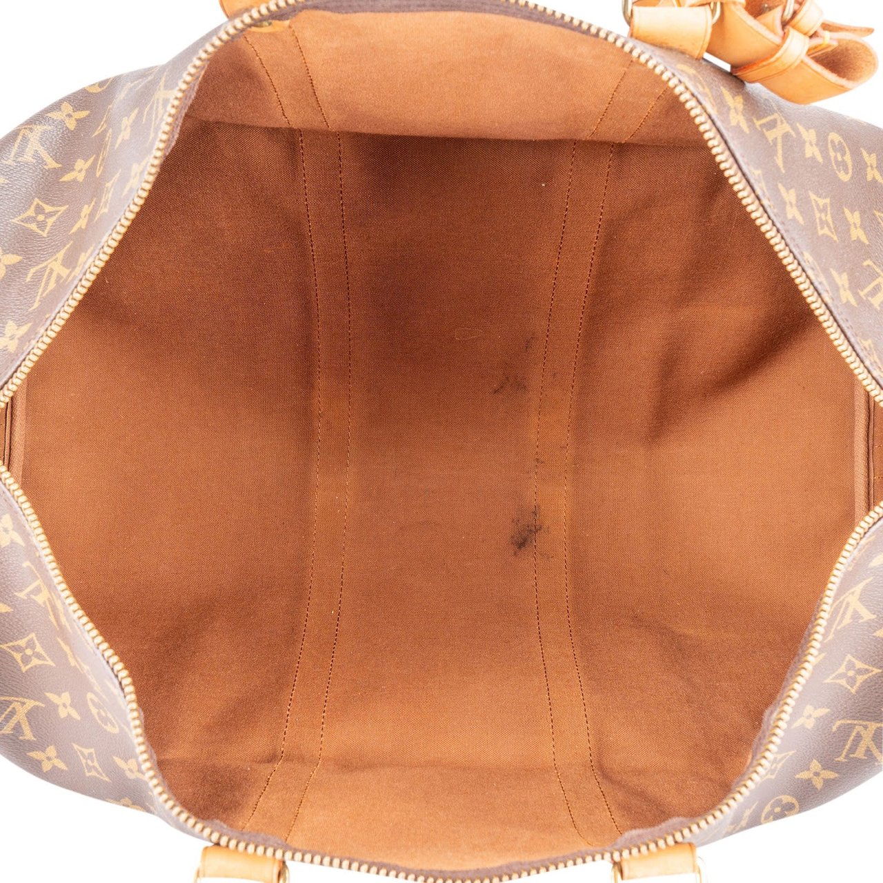 Louis Vuitton Monogram Canvas Keepall 50 Bandoulière Travel Bag Bruin