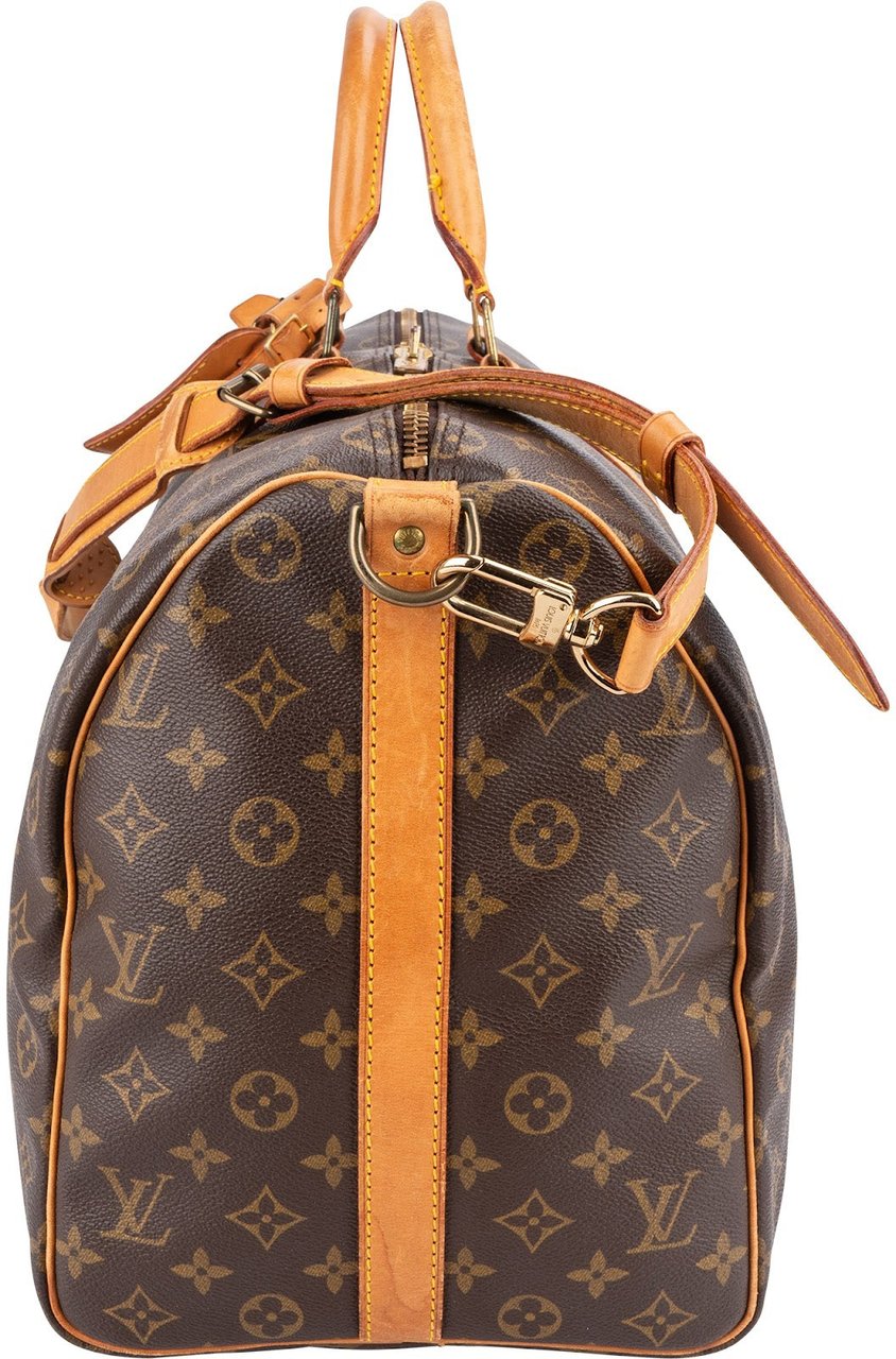 Louis Vuitton Monogram Canvas Keepall 50 Bandoulière Travel Bag Bruin