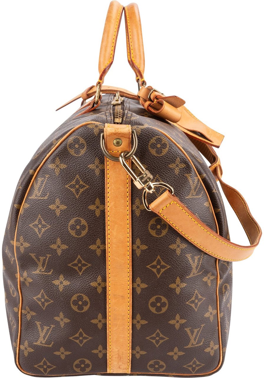 Louis Vuitton Monogram Canvas Keepall 50 Bandoulière Travel Bag Bruin