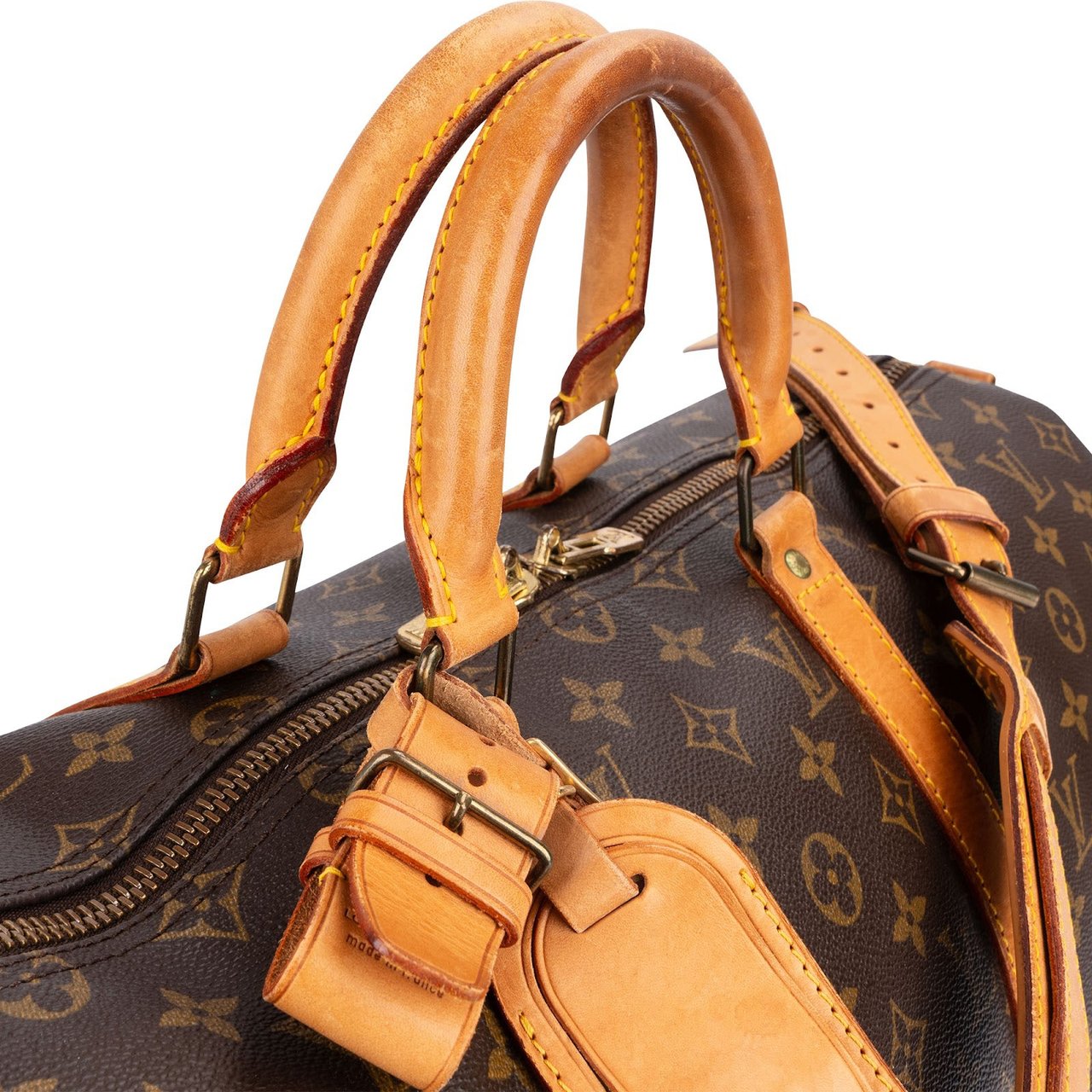Louis Vuitton Monogram Canvas Keepall 50 Bandoulière Travel Bag Bruin