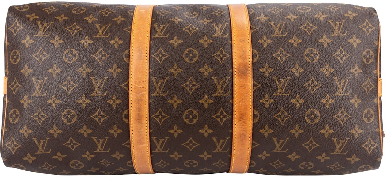 Louis Vuitton Monogram Canvas Keepall 50 Bandoulière Travel Bag Bruin
