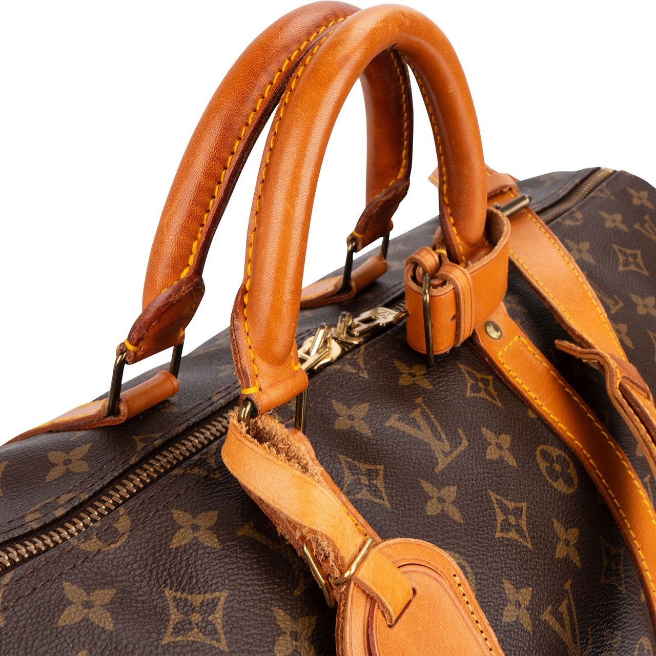 Louis Vuitton Monogram Canvas Keepall 55 Bandoulière Travel Bag Bruin