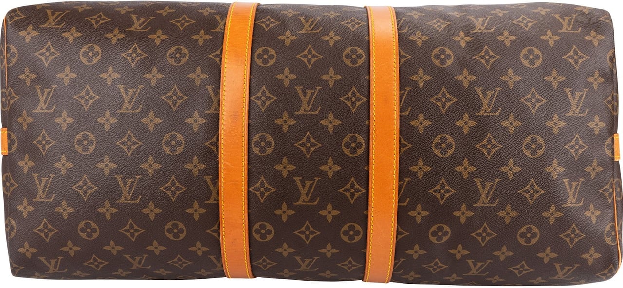 Louis Vuitton Monogram Canvas Keepall 55 Bandoulière Travel Bag Bruin