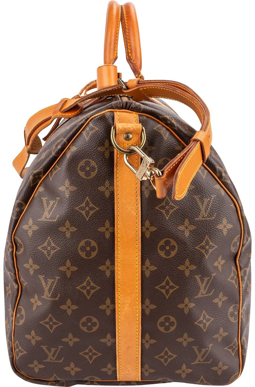 Louis Vuitton Monogram Canvas Keepall 55 Bandoulière Travel Bag Bruin