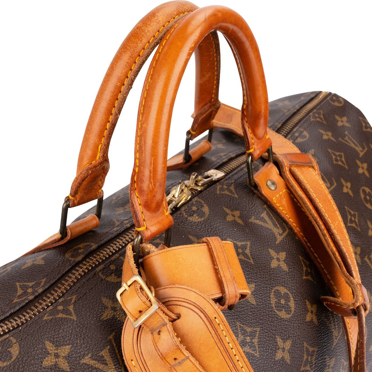 Louis Vuitton Monogram Canvas Keepall 50 Bandoulière Travel Bag Bruin