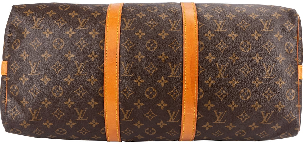 Louis Vuitton Monogram Canvas Keepall 50 Bandoulière Travel Bag Bruin