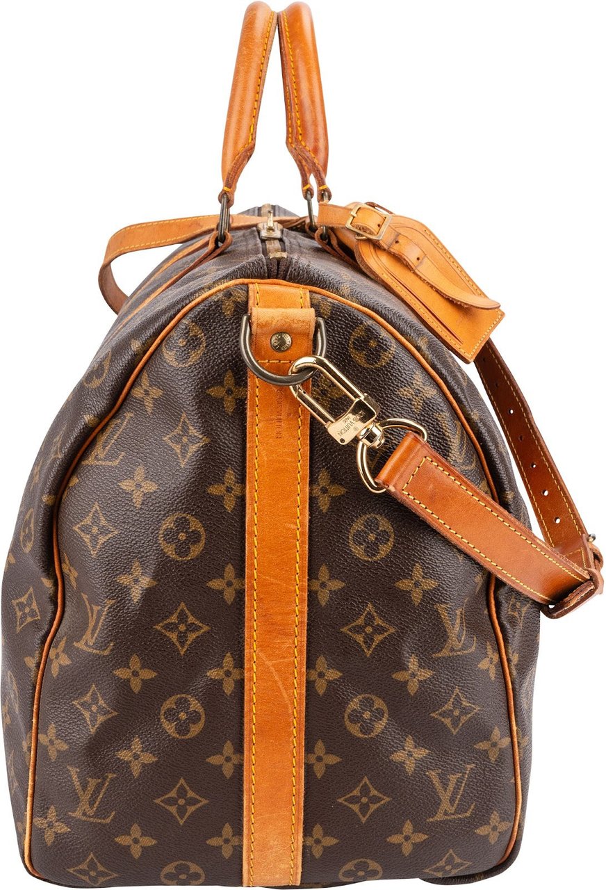 Louis Vuitton Monogram Canvas Keepall 50 Bandoulière Travel Bag Bruin