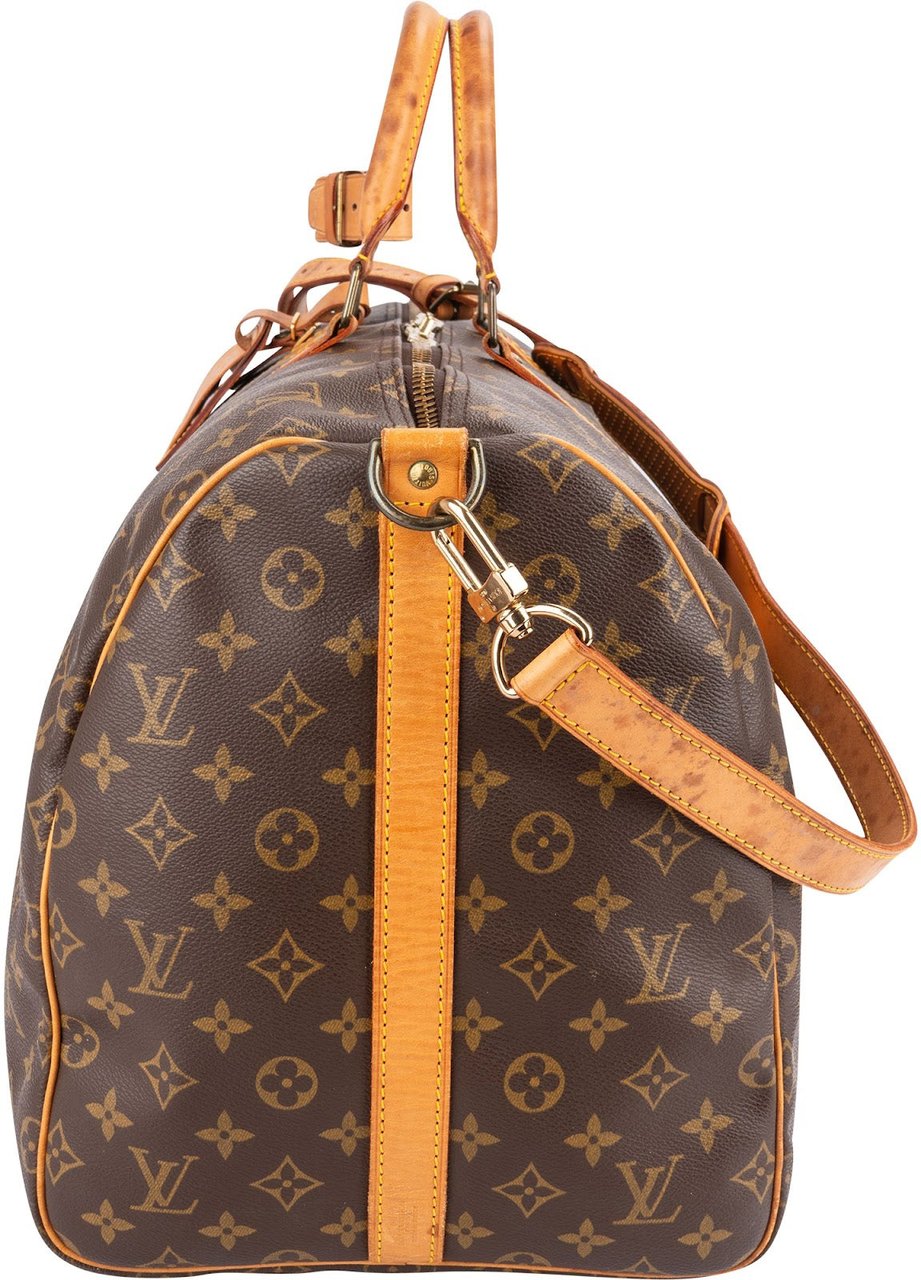 Louis Vuitton Monogram Canvas Keepall 55 Bandoulière Travel Bag Bruin
