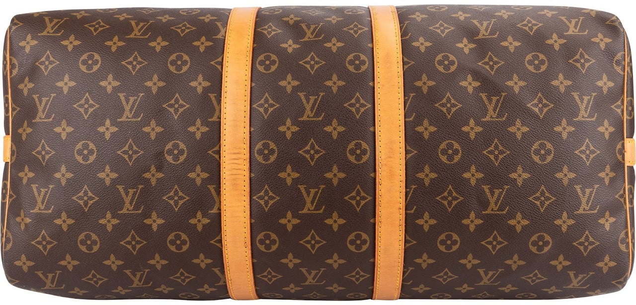 Louis Vuitton Monogram Canvas Keepall 55 Bandoulière Travel Bag Bruin