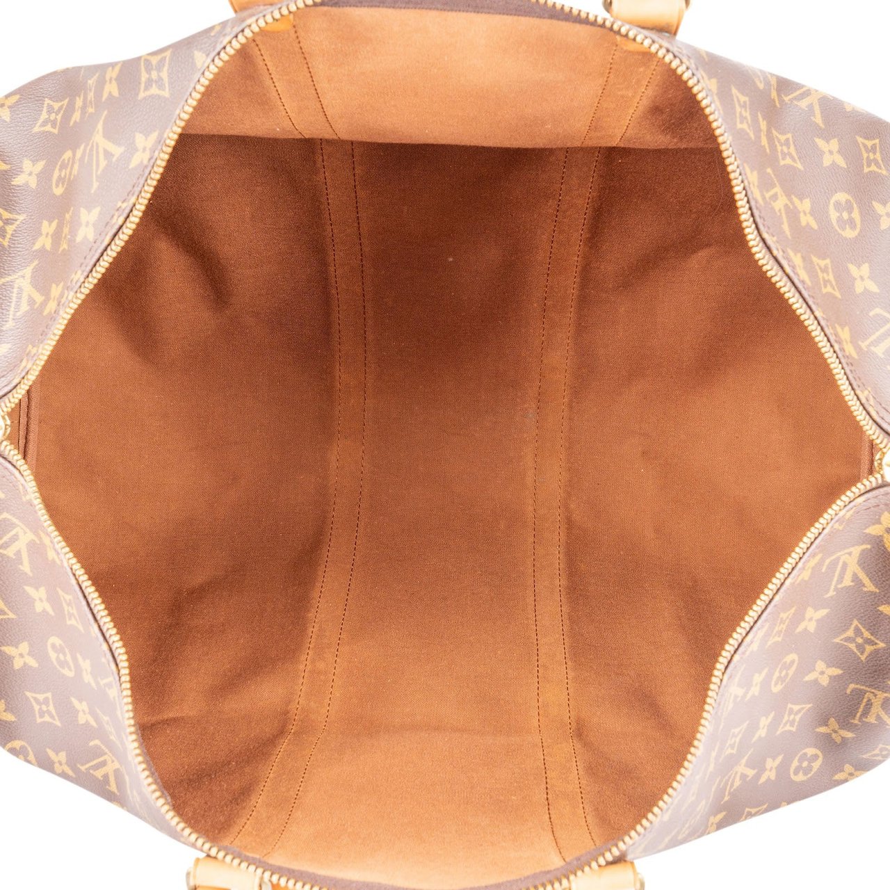Louis Vuitton Monogram Canvas Keepall 55 Bandoulière Travel Bag Bruin